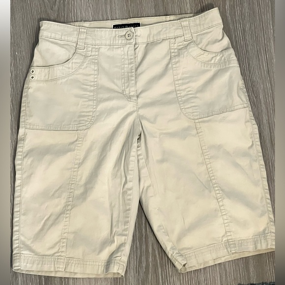 Khaki High Waist Bermuda Shorts - Picture 2 of 3